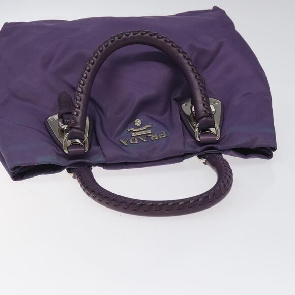 PRADA Hand Bag Nylon Purple Silver - Picture 6 of 12